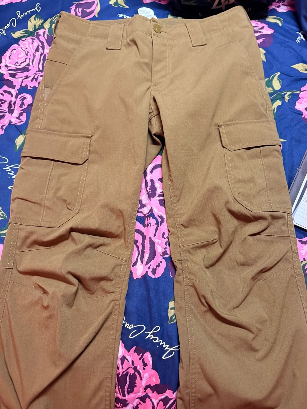 Womens Cargo Work Pants in Brown